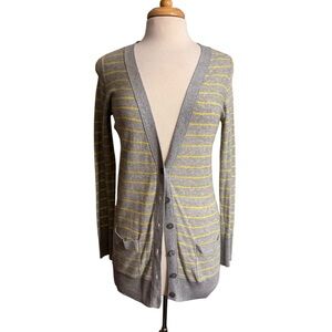 a.n.a Gray and Neon Yellow Women's Cardigan size small